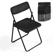 VINGLI Modern Folding Chair with Woven Texture Panel