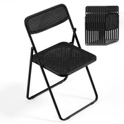 VINGLI Modern Folding Chair with Woven Texture Panel