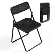 VINGLI Modern Folding Chair with Woven Texture Panel