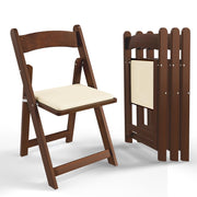 VINGLI Wooden Folding Chairs with Padded Cushion