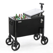 VINGLI 60 Quart Patio Cooler Wagon Portable Rolling Ice Chest