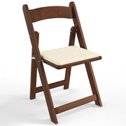 VINGLI Wooden Folding Chairs with Padded Cushion