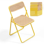 VINGLI Modern Folding Chair with Woven Texture Panel