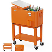 VINGLI 60QT Rolling Ice Chest Cooler Car Outdoor Patio Wagon Cooling Bins