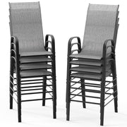 VINGLI Bar Height Stool Outdoor Bar Chairs Set with High Back and Armrests