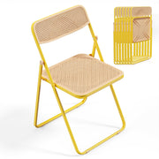 VINGLI Modern Folding Chair with Woven Texture Panel