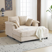 VINGLI 56" Lounge Chair Corduroy Oversized Sleeper Sofa