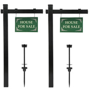 VINGLI 6ft Vinyl PVC Real Estate Sign Post with Flat Cap