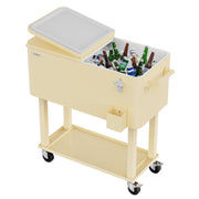 VINGLI 80 QT Rolling Ice Chest Cooler Car Outdoor Patio Wagon Cooling Bins