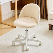 VINGLI Modern Vanity Chair with Back Velvet Desk Chair with Wheels