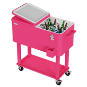 VINGLI 80 QT Rolling Ice Chest Cooler Car Outdoor Patio Wagon Cooling Bins