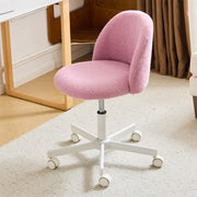 VINGLI Modern Vanity Chair with Back Velvet Desk Chair with Wheels