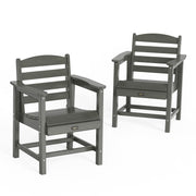 VINGLI Wooden Patio Chairs All-Weather Outdoor Dining Chairs with Curved Backrest