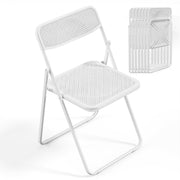 VINGLI Modern Folding Chair with Woven Texture Panel