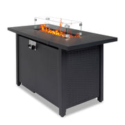 VINGLI Propane Fire Pit Table with Glass Wind Guard