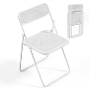 VINGLI Modern Folding Chair with Woven Texture Panel