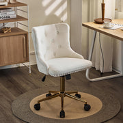VINGLI AC101 Armless Home Office Desk Chair with Wheels Upholstered Adjustable Rolling Swivel Nail Chair