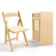 VINGLI Wooden Folding Chairs with Padded Cushion