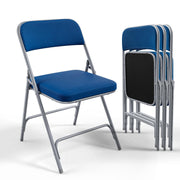VINGLI Metal Folding Chairs with Cushioned Seat 350Ibs Upholstered Event Chairs