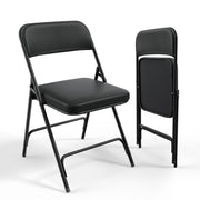 VINGLI Metal Folding Chairs with Cushioned Seat 350Ibs Upholstered Event Chairs