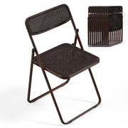 VINGLI Modern Folding Chair with Woven Texture Panel
