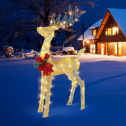 VINGLI Lighted Reindeer Outdoor Decorations Green/Gold/White