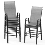 VINGLI Bar Height Stool Outdoor Bar Chairs Set with High Back and Armrests
