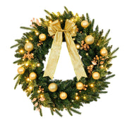 VINGLI Prelit Christmas Wreath with Lights