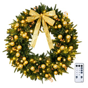 VINGLI Prelit Christmas Wreath with Lights