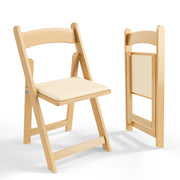 VINGLI Wooden Folding Chairs with Padded Cushion