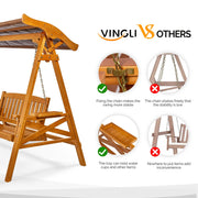 VINGLI Outdoor Swing Set with Canopy Porch Swing with Stand