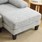 VINGLI 110' U-Shaped Sectional Couch with Two Chaise 4 Seats Chenille Fabric Comfy Couches