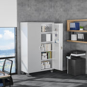 VINGLI 72in Tall & Wide Metal Storage Cabinet with Pegboards Locking Doors and 4 Adjustable Shelves, Wheels