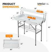VINGLI 4FT Folding Ice Cooler Table Portable