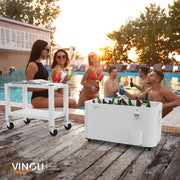 VINGLI 60QT Rolling Ice Chest Cooler Car Outdoor Patio Wagon Cooling Bins