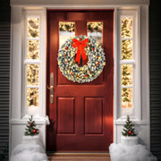 VINGLI Prelit Christmas Wreath Artificial Xmas Wreath with Lights