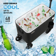 VINGLI 60 Quart Patio Cooler Wagon Portable Rolling Ice Chest