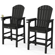 VINGLI Tall Adirondack Chair Bar Stools with Cup Holder