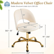 VINGLI Modern Armless Adjustable Rolling Office Chair with Wheels