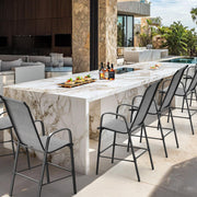 VINGLI Bar Height Stool Outdoor Bar Chairs Set with High Back and Armrests