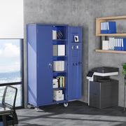 VINGLI 72 Inch Tall Metal Storage Cabinet with Locking Doors and 4 Adjustable Shelves Tool Cabinet with Pegboard