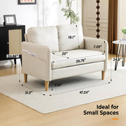 VINGLI 47" Loveseat Mid Century Modern Small Couch