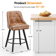 VINGLI 26" H Swivel Barstools with Back Height Bar Stools