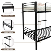 VINGLI Metal Bunk Bed Heavy Duty Twin Over Twin Bed Frames