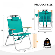 VINGLI 17" Tall Beach Chair Green