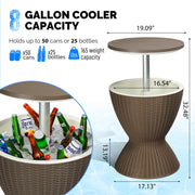 VINGLI Outdoor Cooler Table Patio Cooler Ice Cool Bar