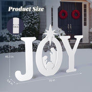 VINGLI 3 Piece Joy Christmas Nativity Outdoor Decoration Red/White