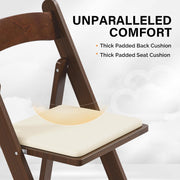 VINGLI Wooden Folding Chairs with Padded Cushion