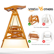 VINGLI Outdoor Swing Set with Canopy Porch Swing with Stand