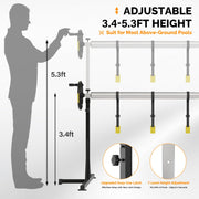 VINGLI 16 FT Pool Cover Reel Set for Aboveground with Adjustable Height